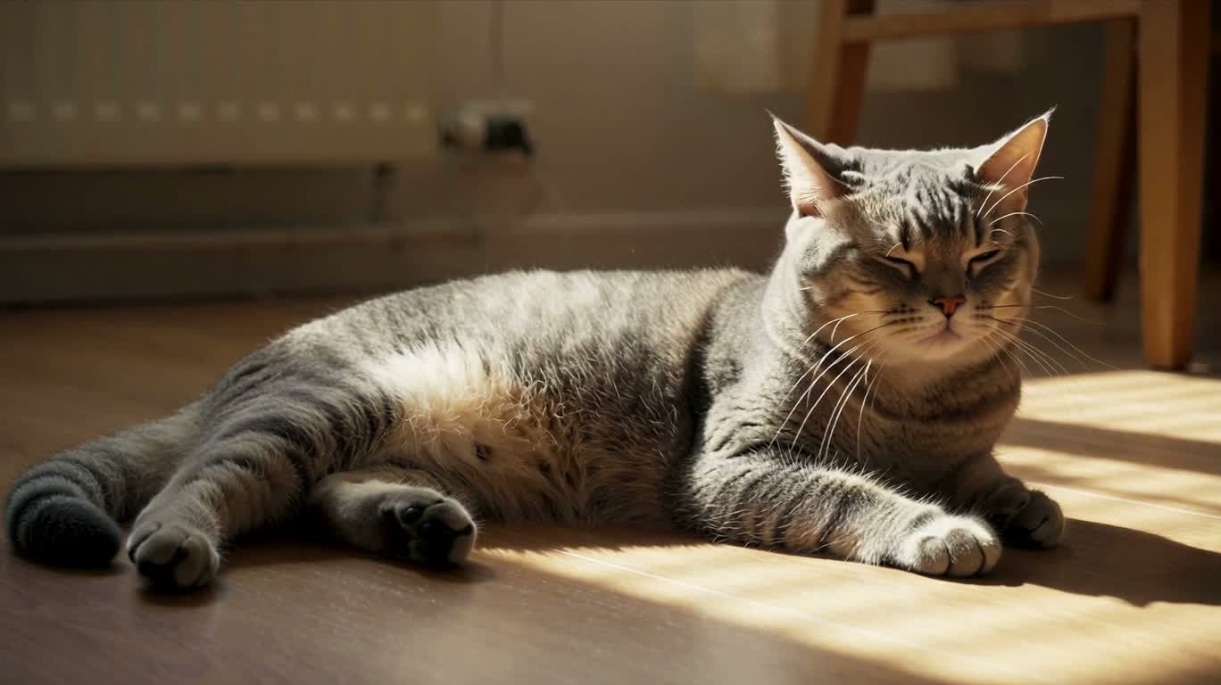 阳光下的猫咪追尾巴 — AI video creation