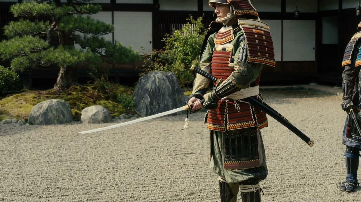 Samurai Formation in the Courtyard — AI video creation
