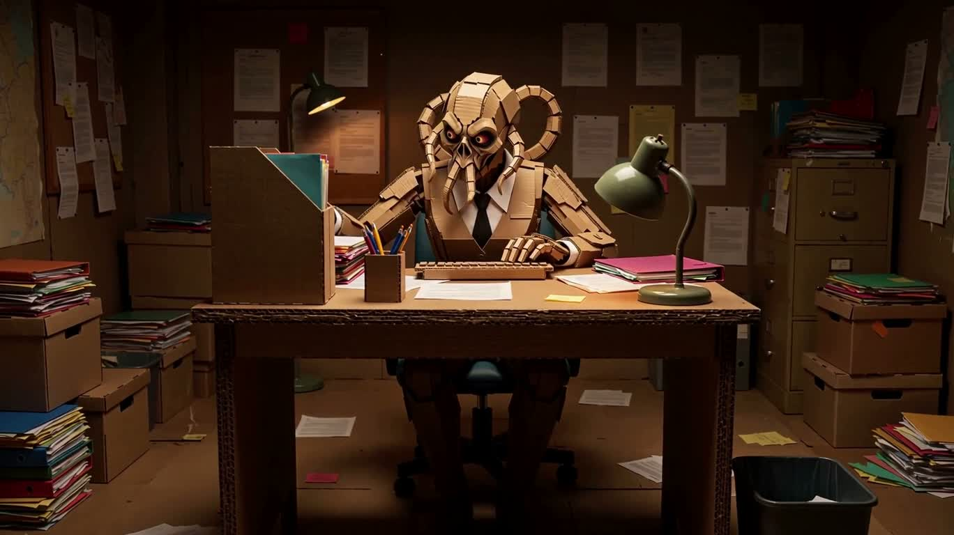 カラフル段ボールのクトゥルフ秘書 — AI video creation