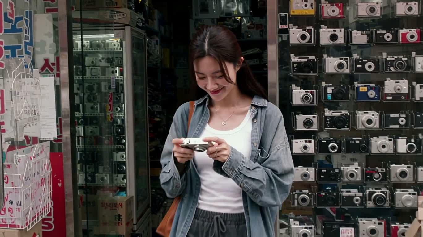 旧相机与首尔巷弄的一天 — AI video creation