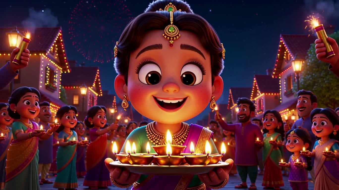 楽しいディワリ祭りの祝典