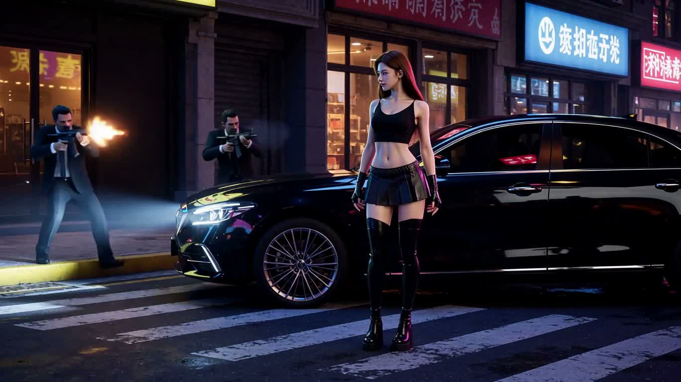 霓虹街头的绳鞭突围 — AI video creation