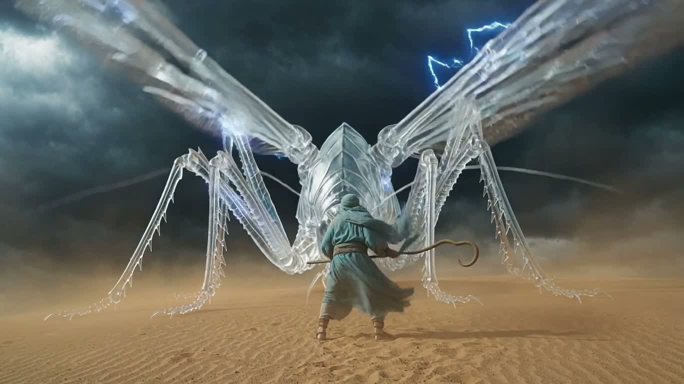 风暴牧人决战玻璃蝗虫王 — AI video creation