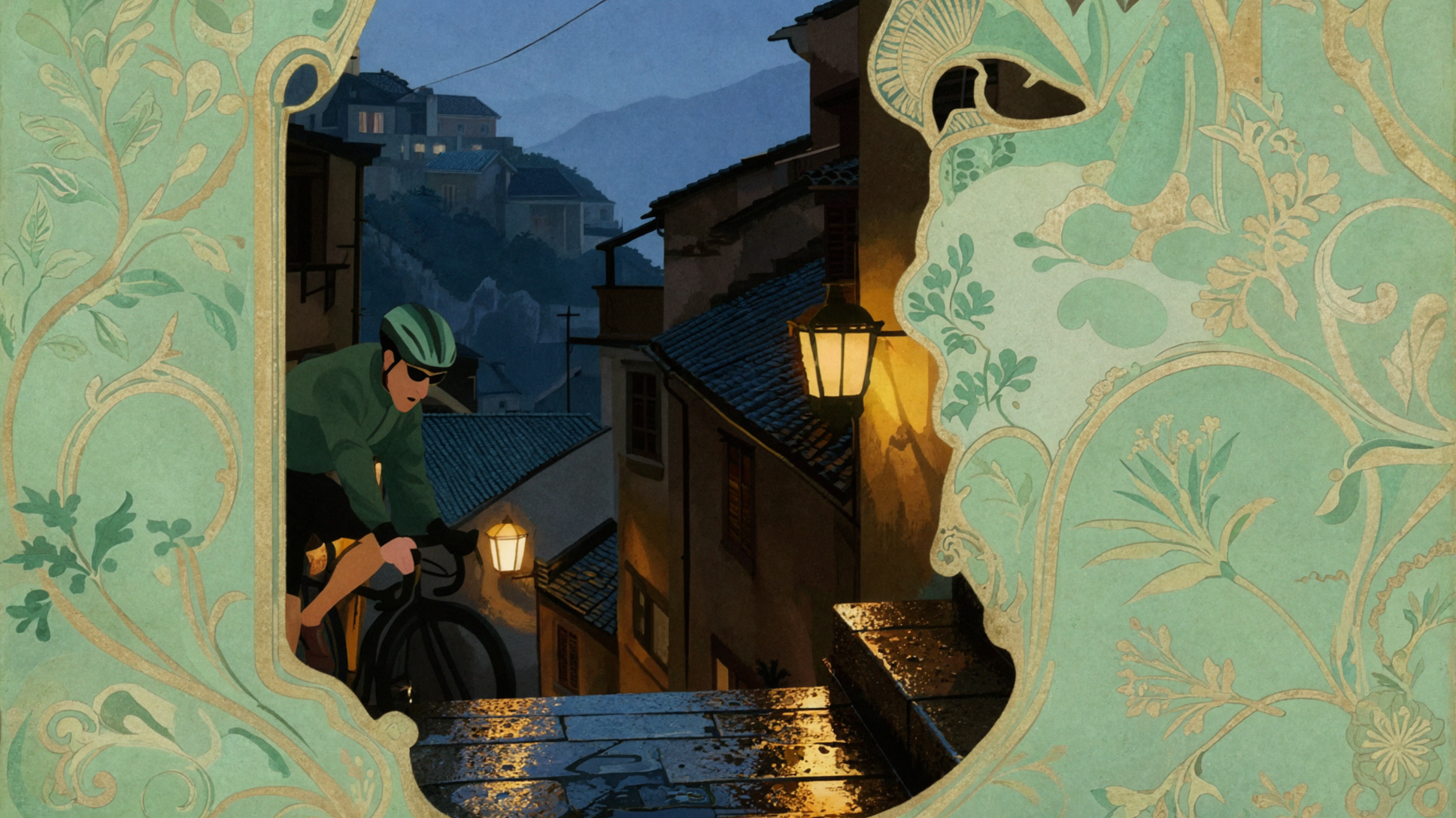 山城夜骑 · 新艺术装饰 — AI image creation
