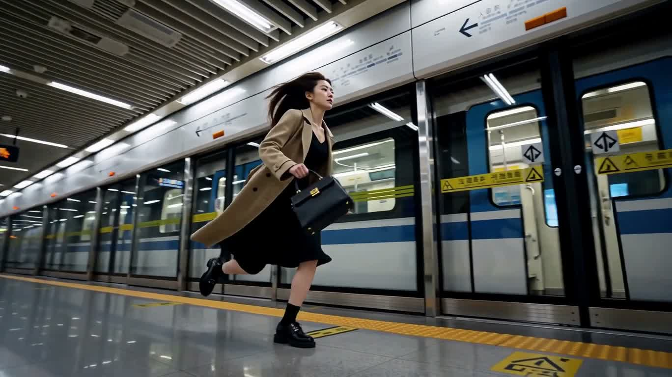地铁站子弹时间飞跃 — AI video creation