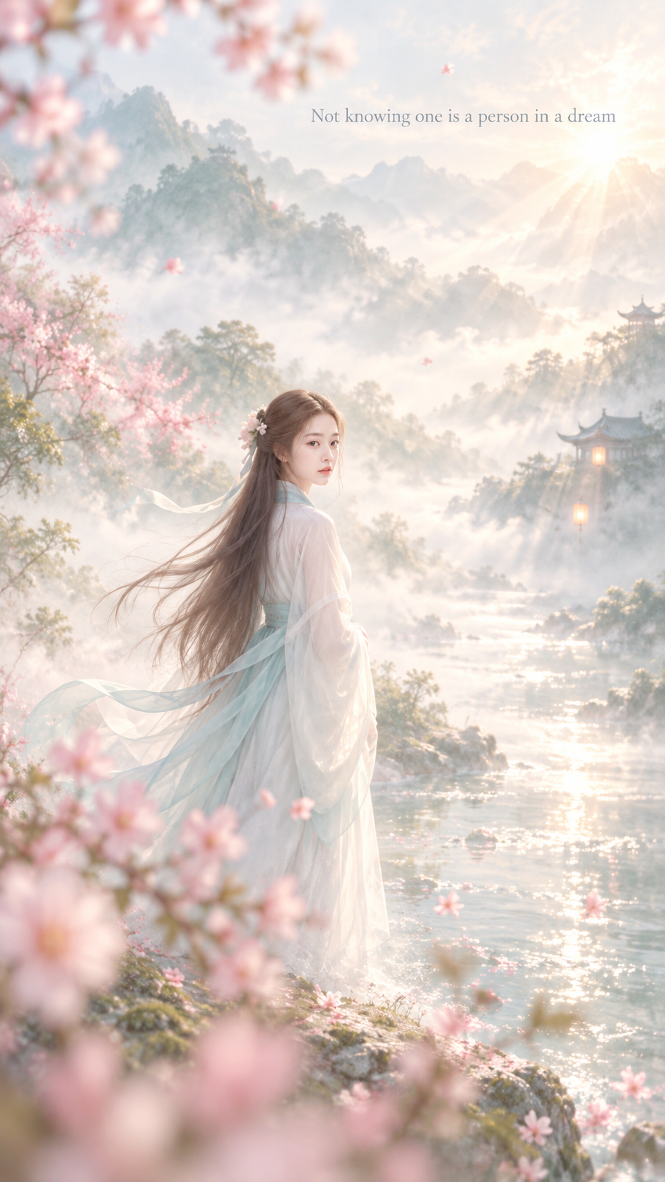 东方春谷薄雾梦境海报 — AI image creation