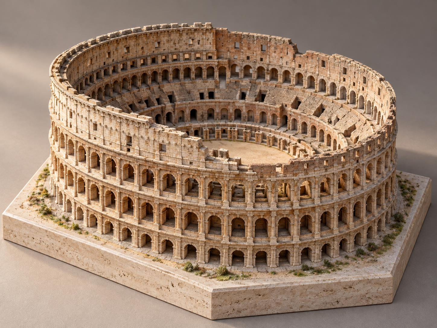 罗马斗兽场石材微缩建筑模型 — AI image creation