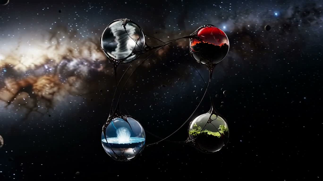 五元素星球轨道 — AI video creation