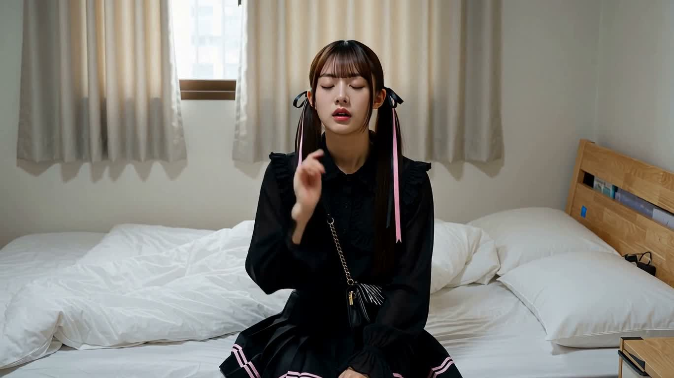 A Day with the Pink-Black Twin-Tail Girl — AI video creation