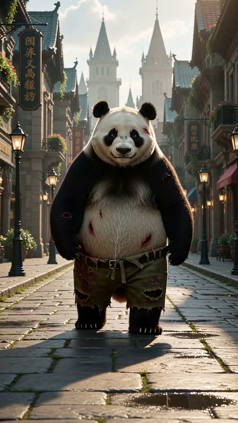 The Down-and-Out Panda's Fantasy Street — AI video creation