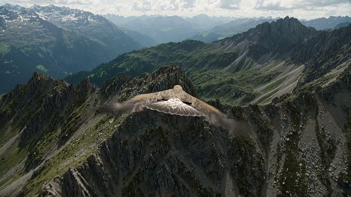 L'aigle planant sur les montagnes — AI video creation