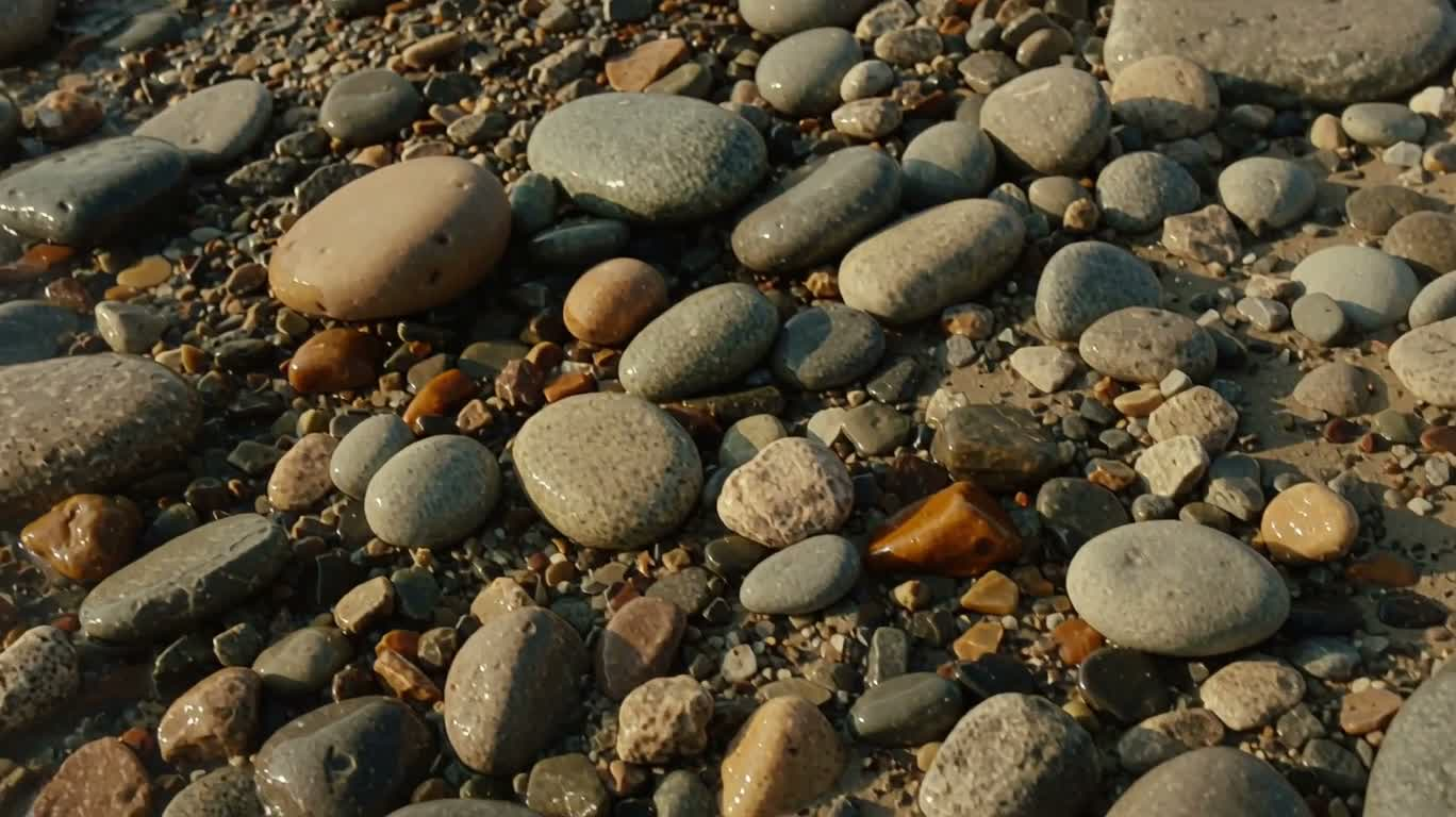 海浪与卵石海岸 — AI video creation