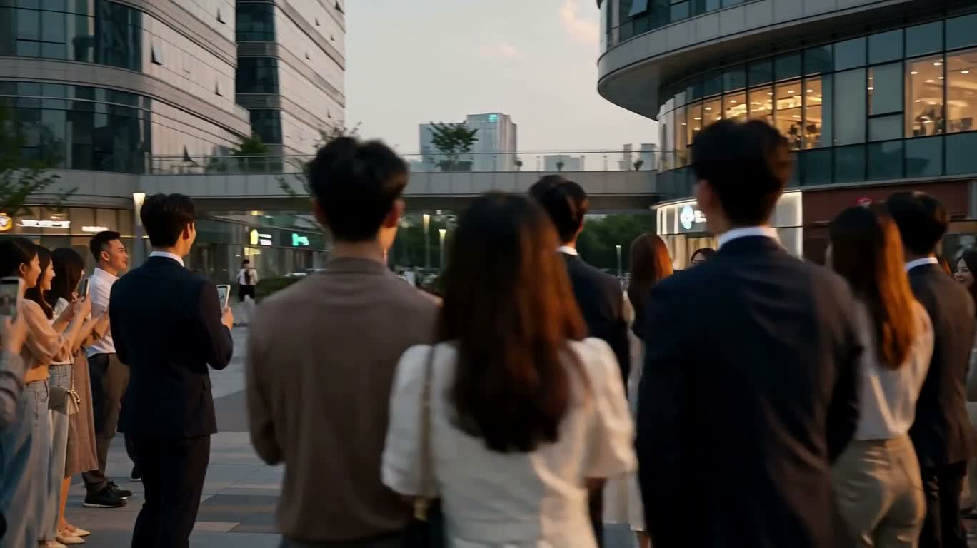 日落广场的求婚时刻 — AI video creation