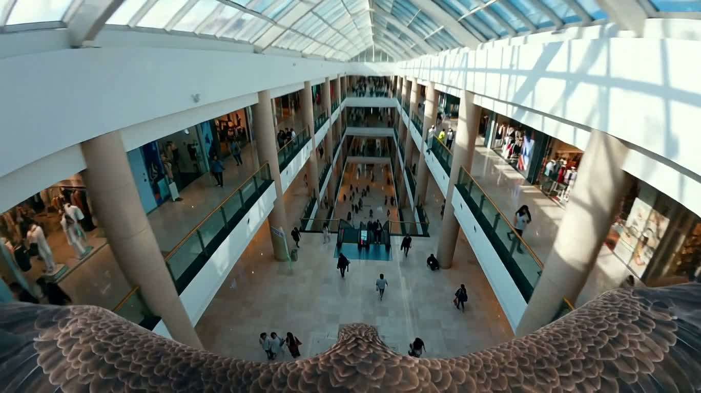 Hawkeye Crossing the Bright Mall — AI video creation