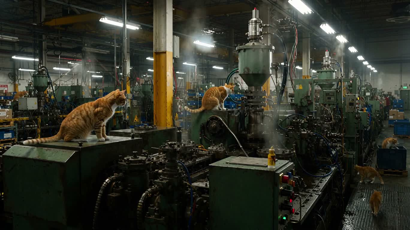 Factory Cat Rescue — AI video creation