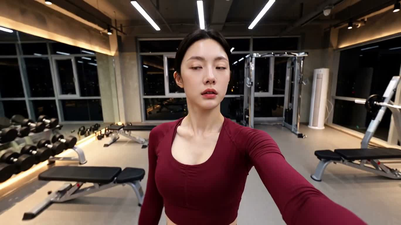 深夜健身房的自我挑战 — AI video creation