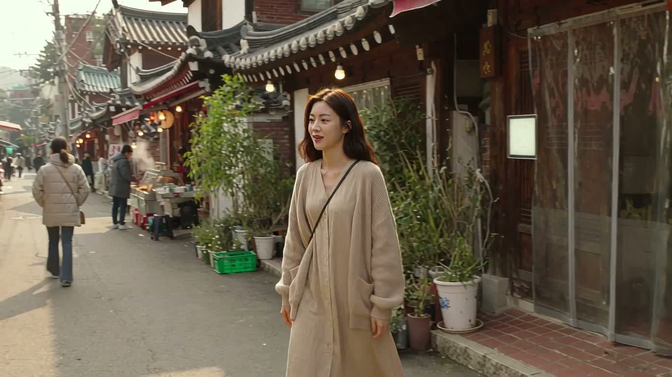 시장 거리 핫케이크 스냅샷