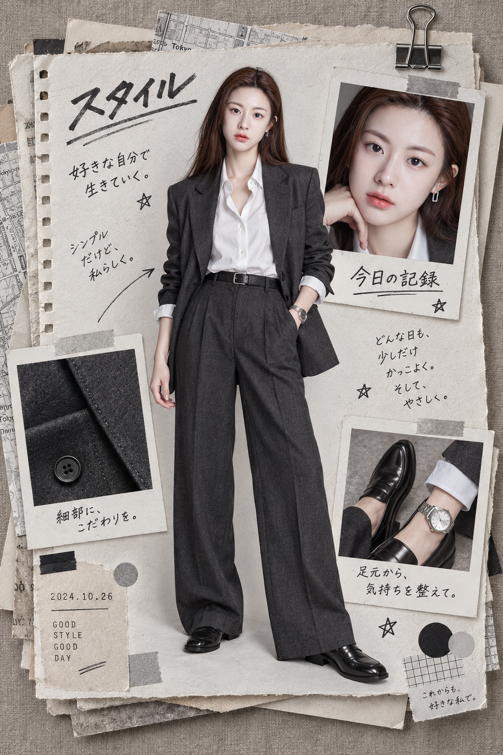杂志感时尚拼贴手帐排版 — AI image creation