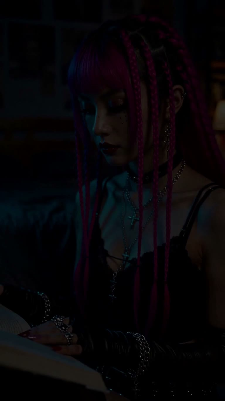 Neon Gothic Bedroom Reading