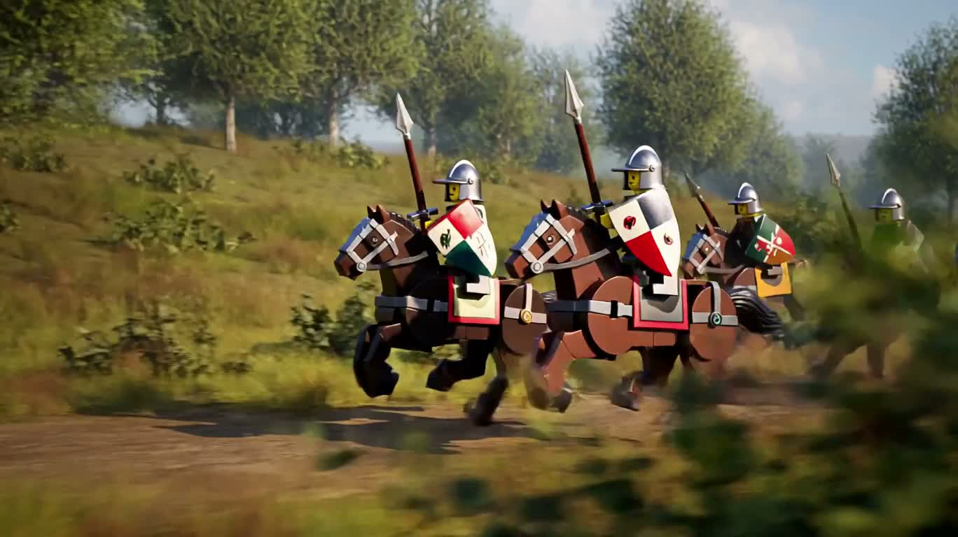 Норманнская конница Lego в галопе