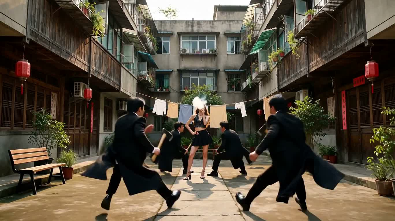 她的从容反击 — AI video creation