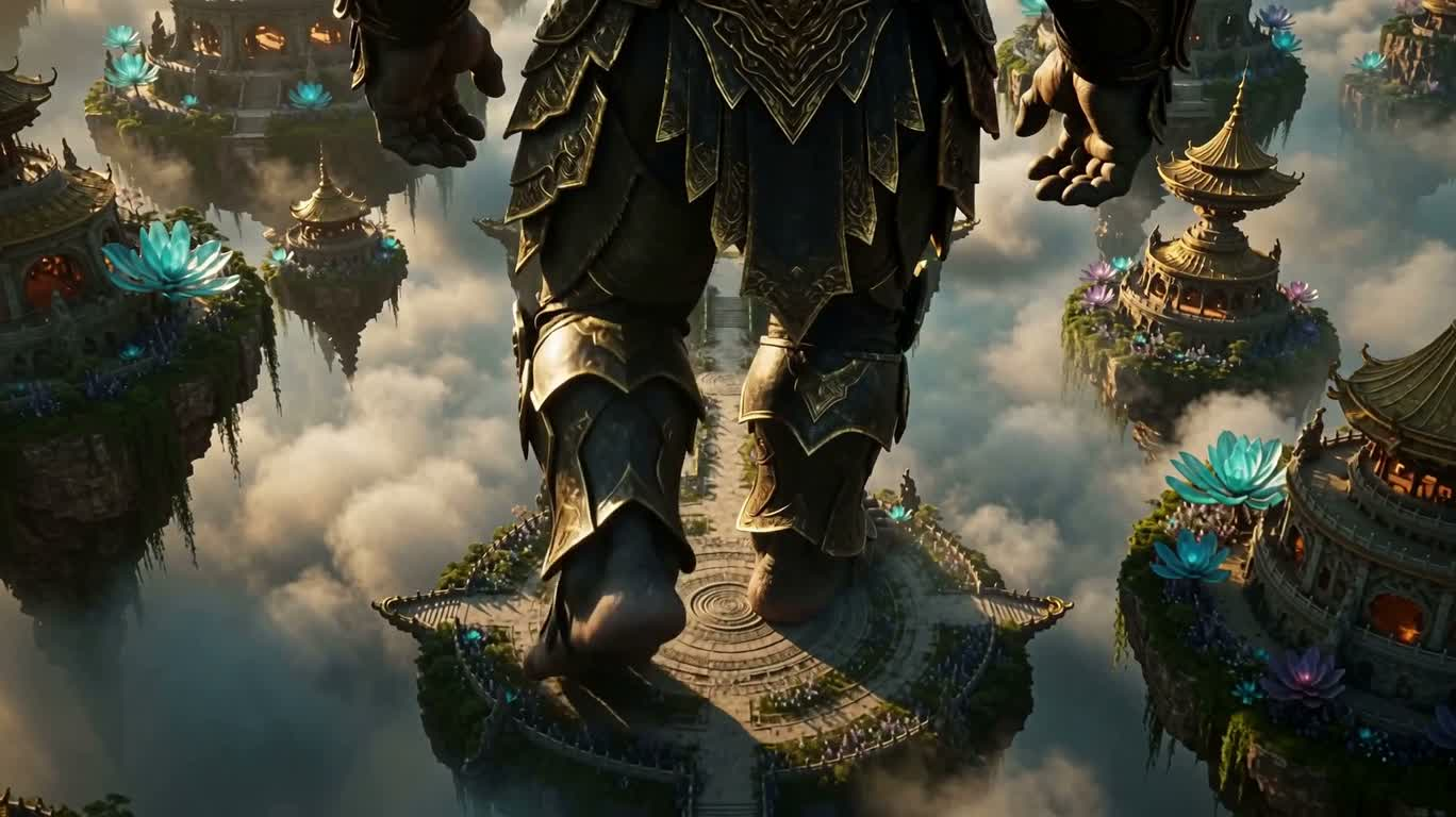 Cité des géants dans les nuages — AI video creation