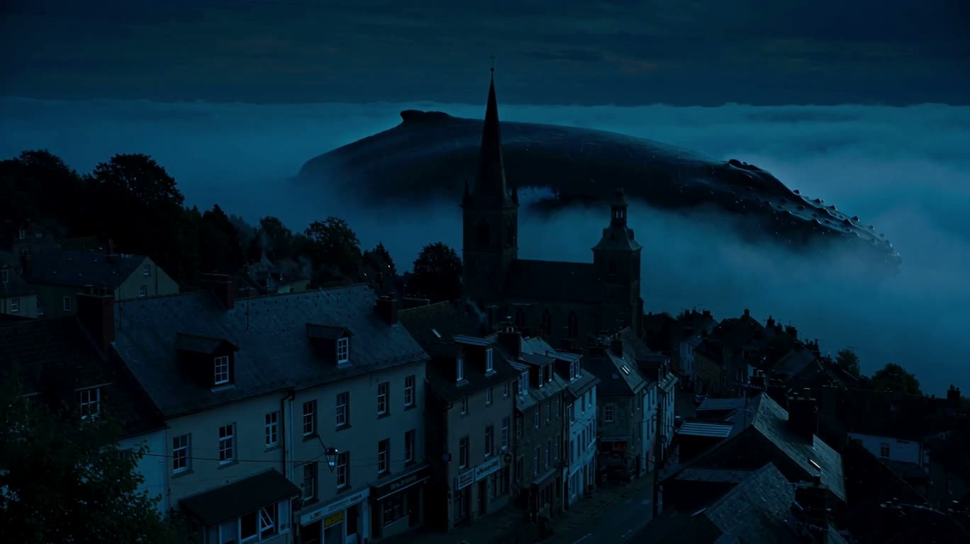 Baleine dans une mer de nuages au clair de lune — AI video creation
