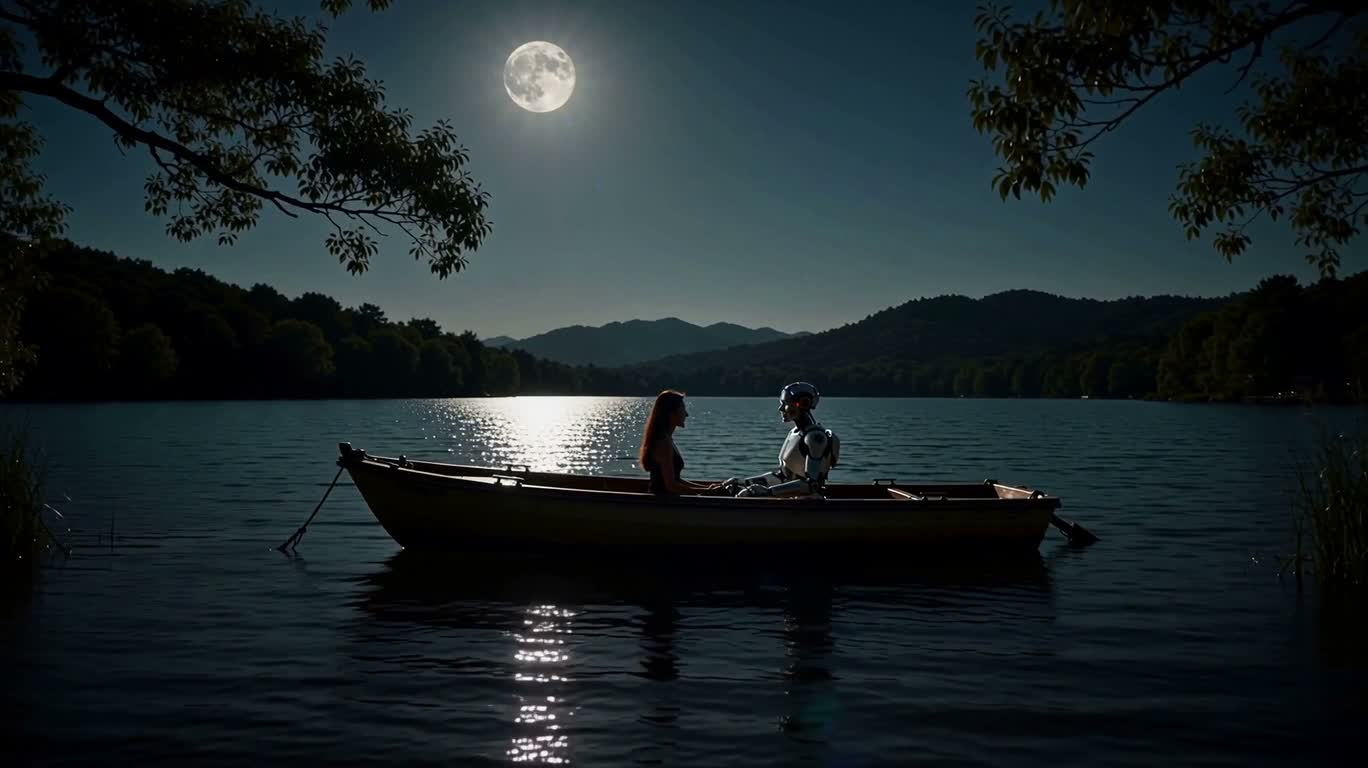 A Human-AI Kiss on the Moonlit Lake