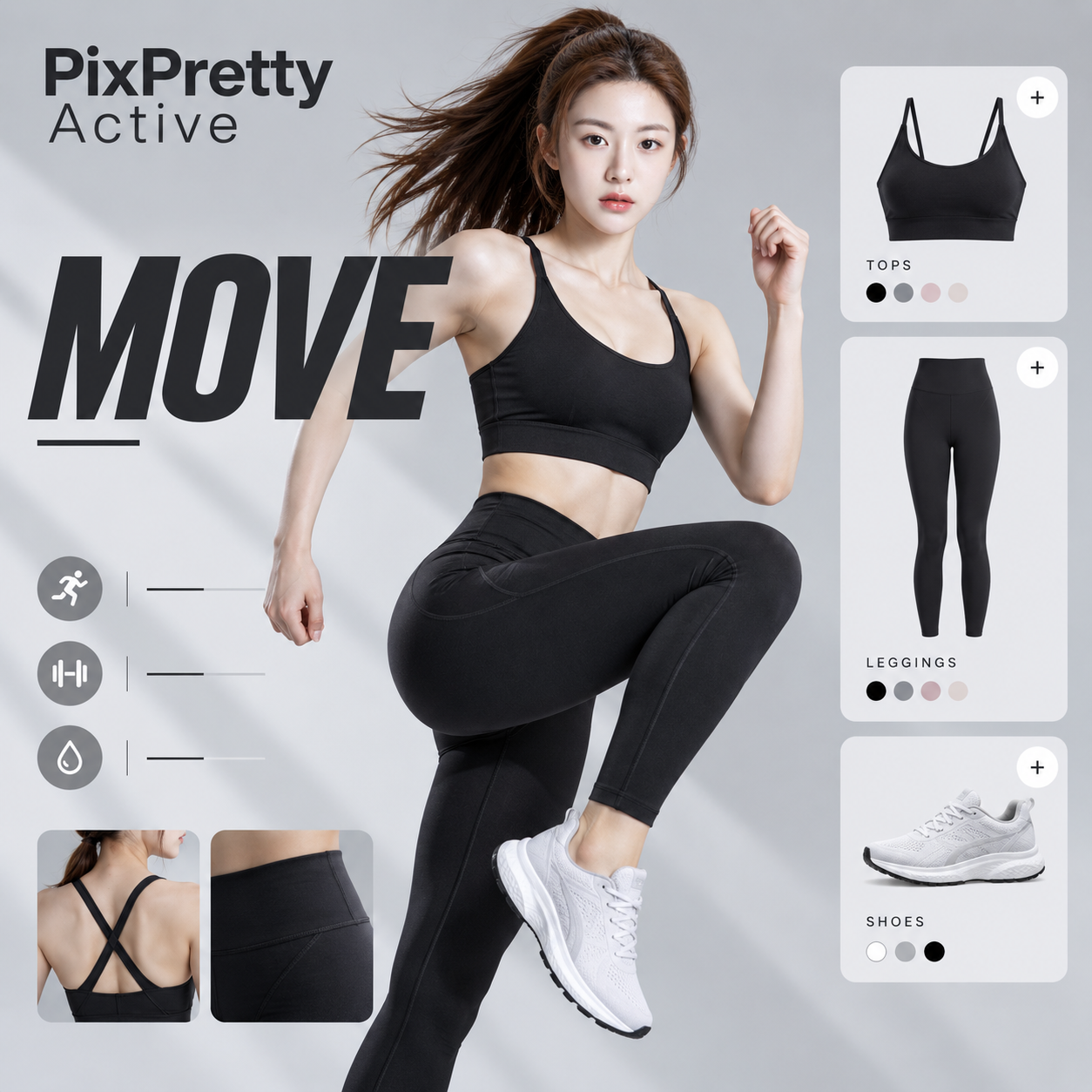 PixPretty Active performance landing page — AI image creation