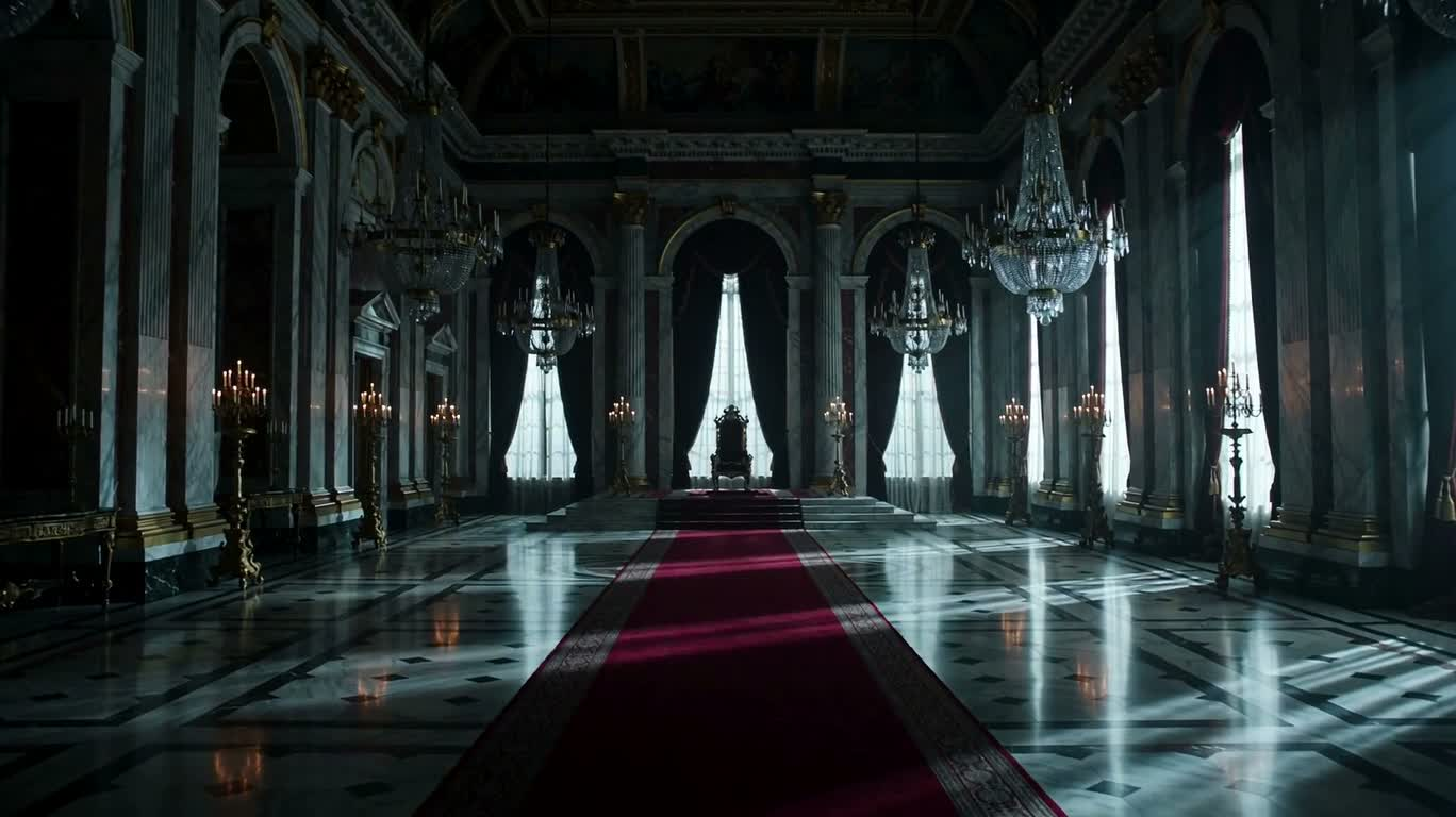 Palais vide sous la lune — AI video creation