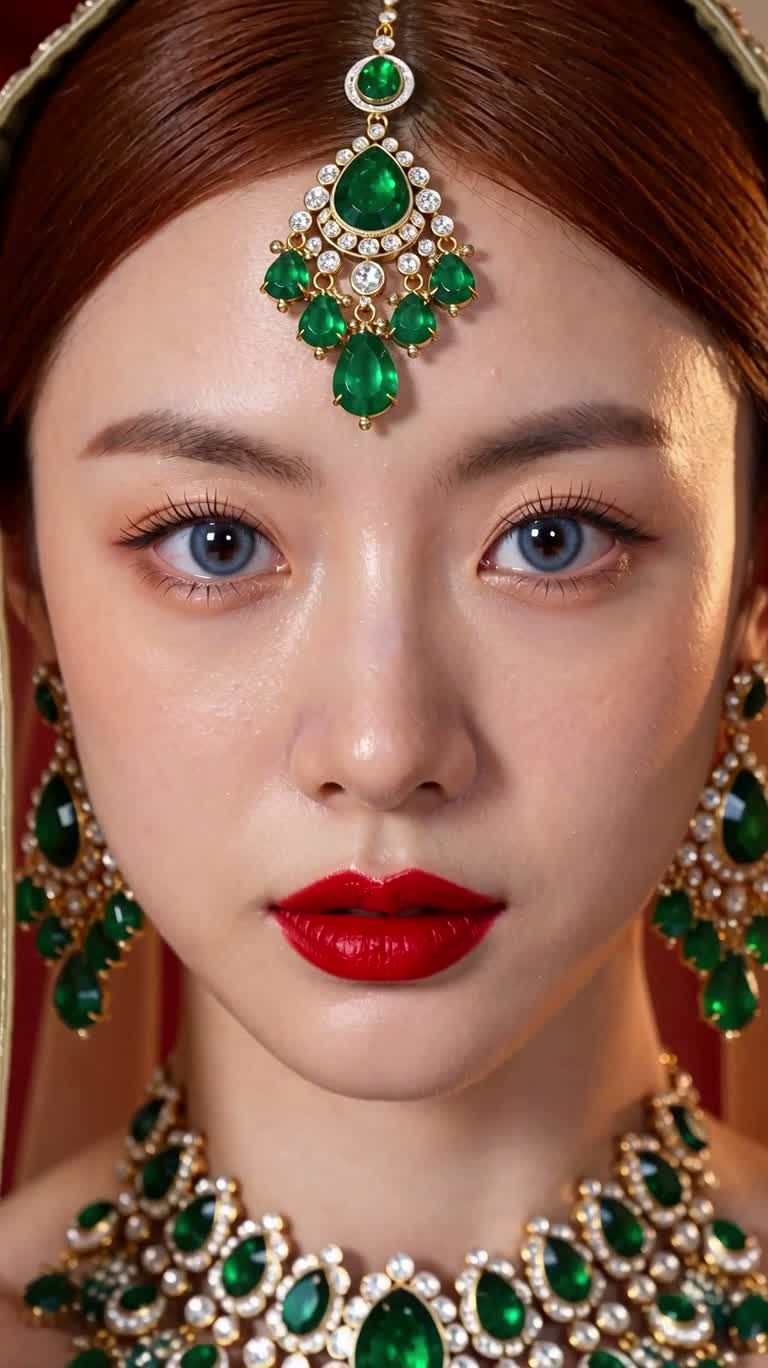 金色嫁衣的优雅回眸 — AI video creation