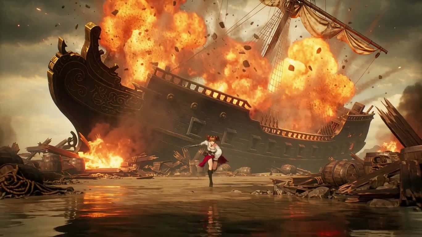 海难爆炸中的海盗少女突围