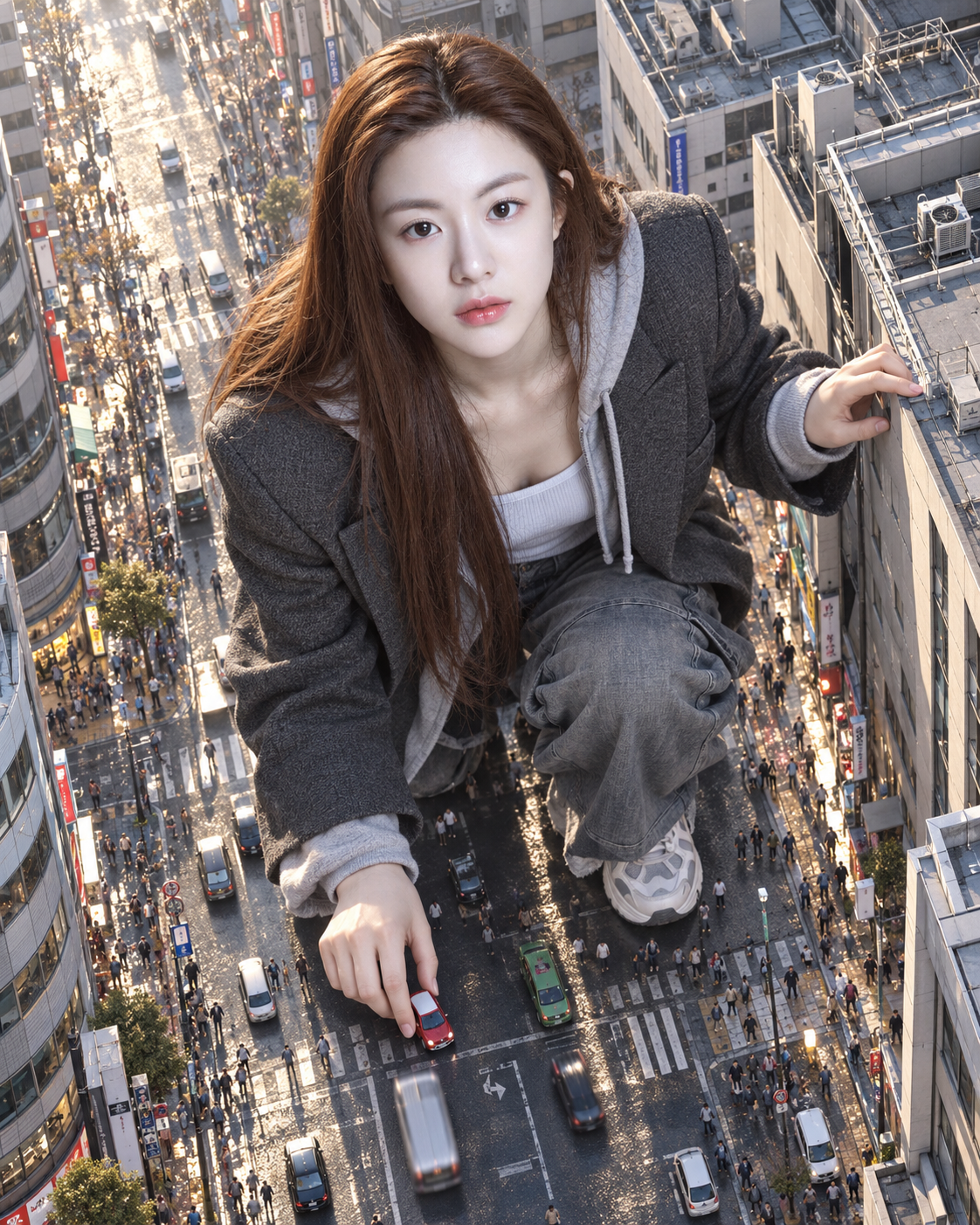 Giant Fashionable Woman on Tokyo Streets