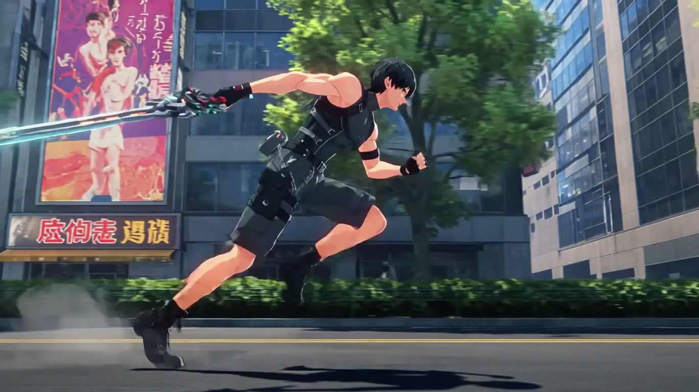 霓虹都市的跃空剑士 — AI video creation
