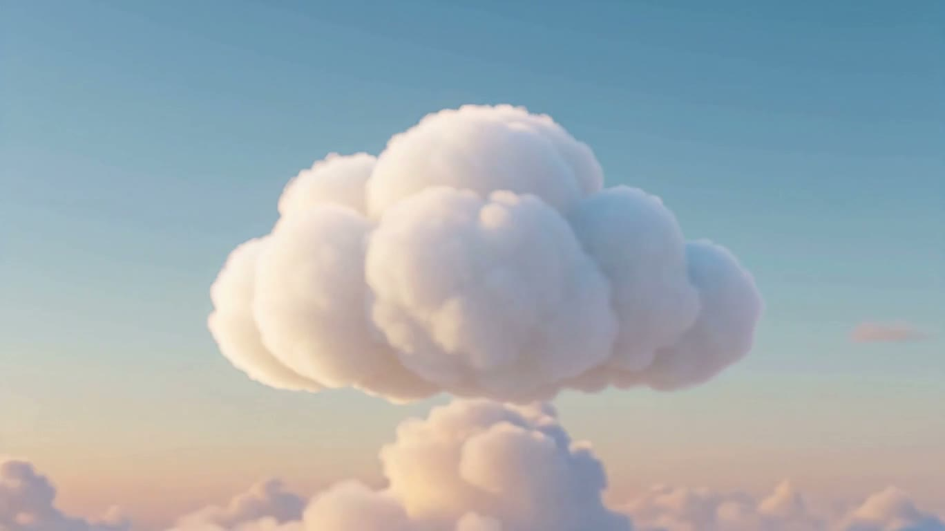治愈系云朵的天空奇遇 — AI video creation