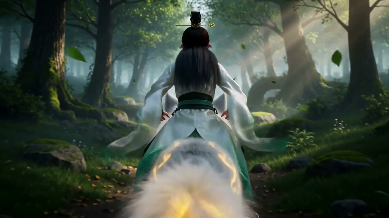 白衣灵狐穿越幻境 — AI video creation