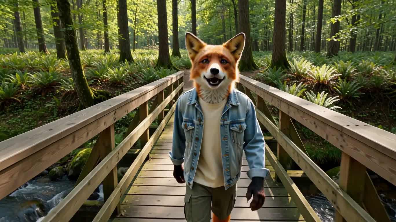 狐狸溪边自拍记 — AI video creation