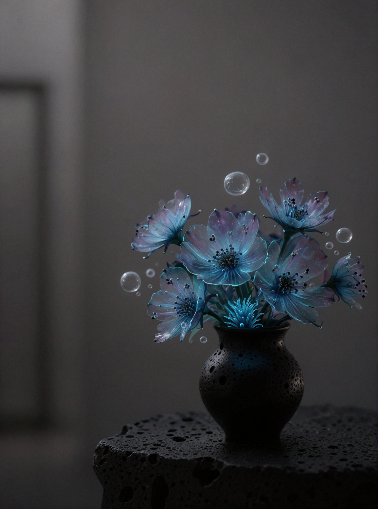 Bouquet des abysses · Miniature en tilt-shift — AI image creation