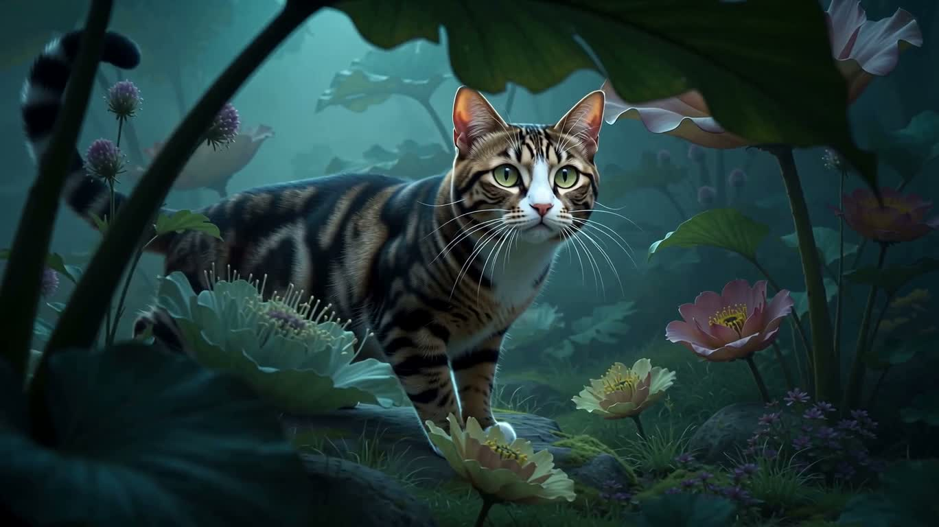 Cat Chameleon in Warm-Cool Gradient — AI video creation