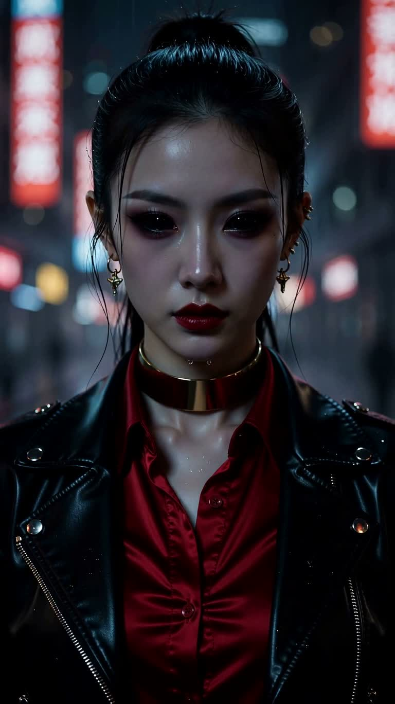 霓虹暗影女吸血鬼 — AI video creation