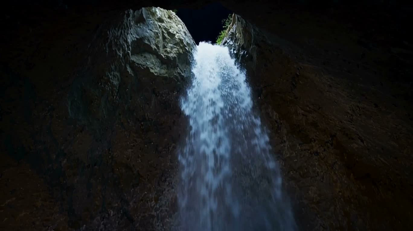 Underground Crystal Lake Waterfall Wonder