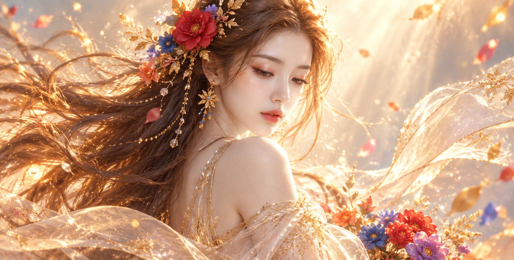 东方幻想空灵女神回眸 — AI image creation
