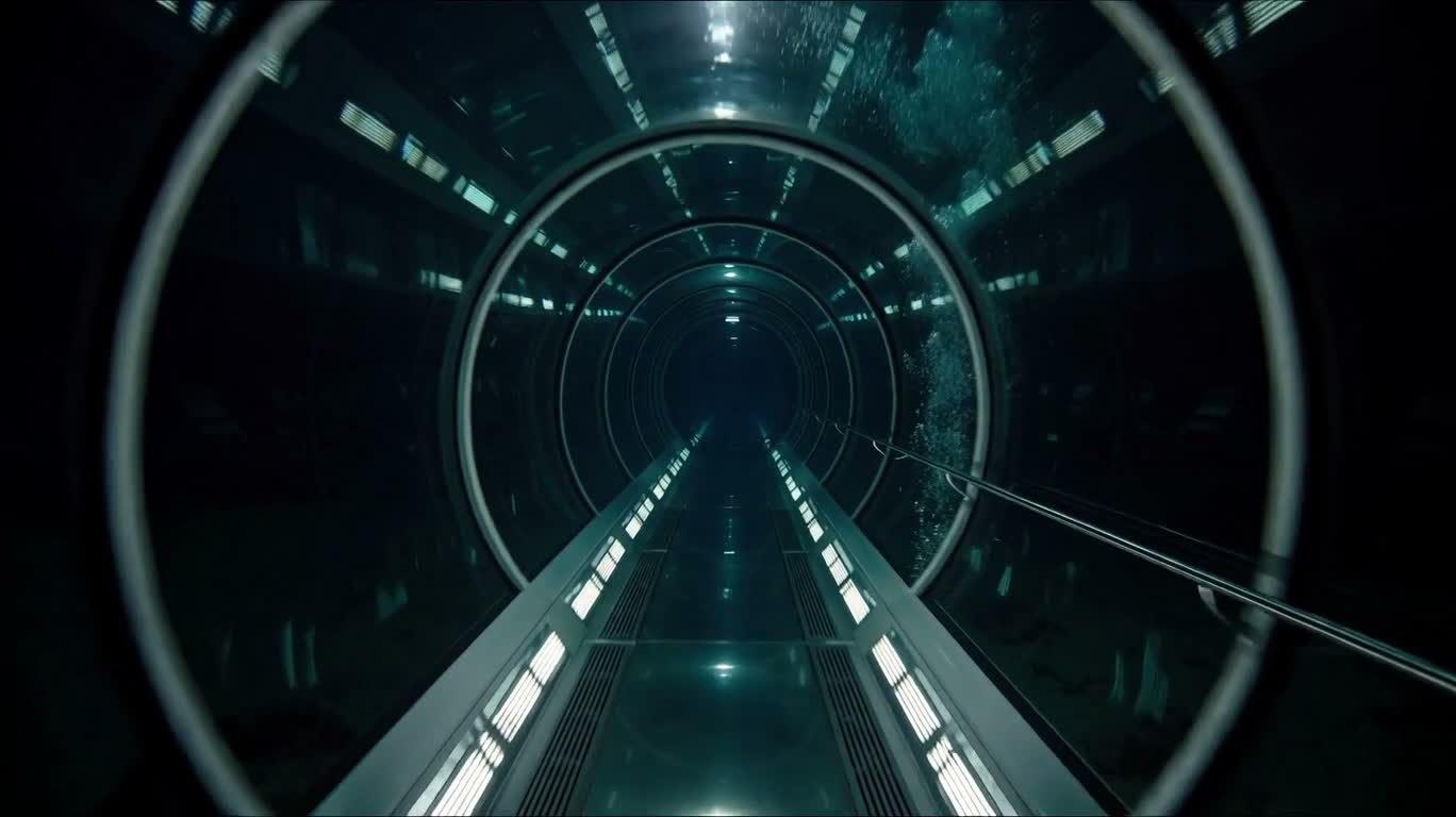 深海未来交通隧道 — AI video creation