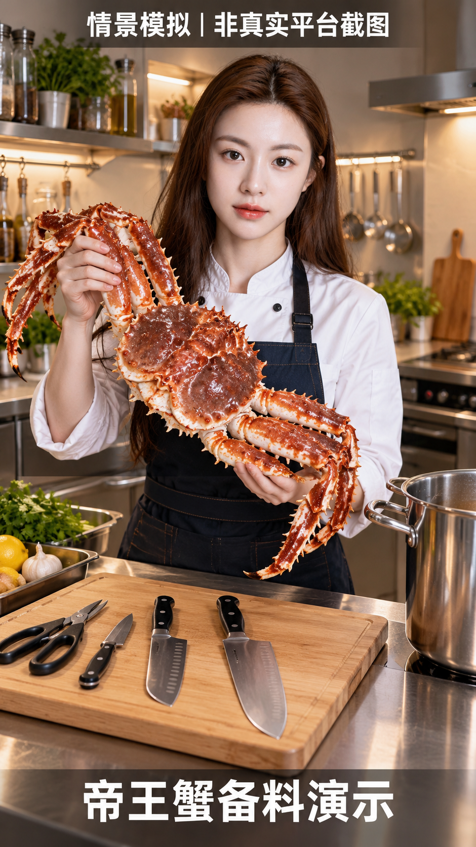 タラバガニの厨房仕込み・ショート動画シミュレーション