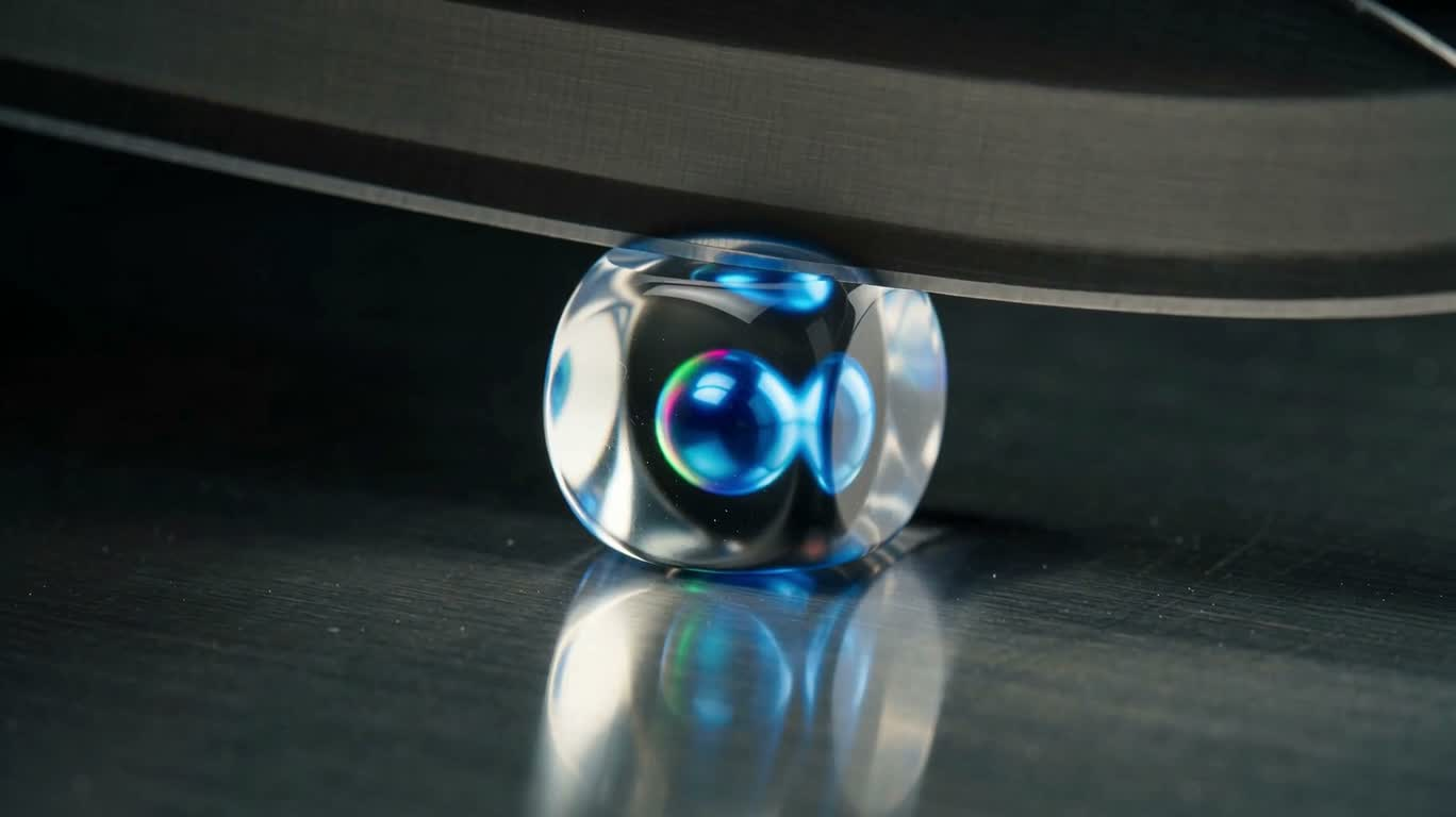霓虹玻璃骰子切割 — AI video creation