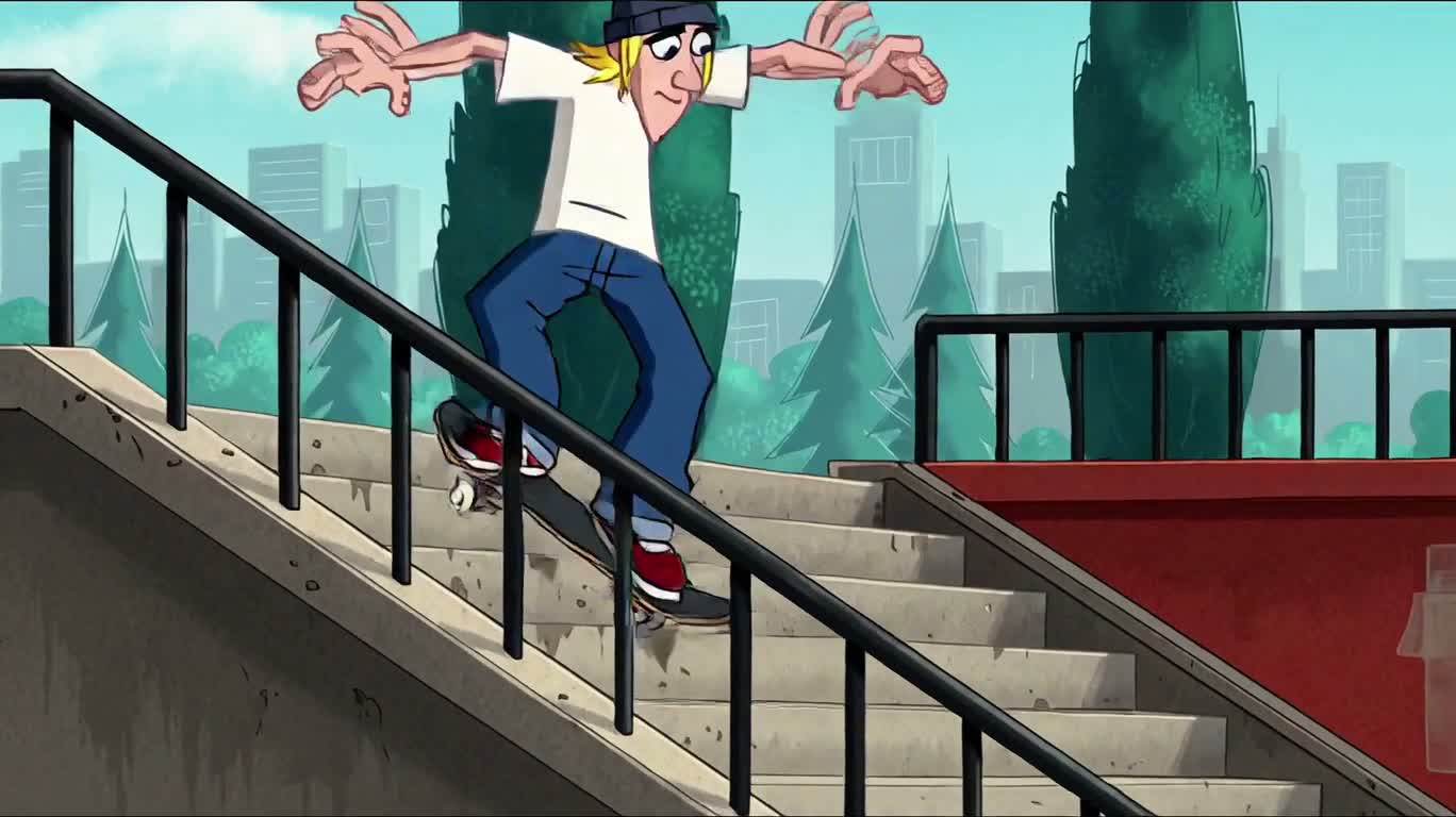Stairway Skateboard Crash