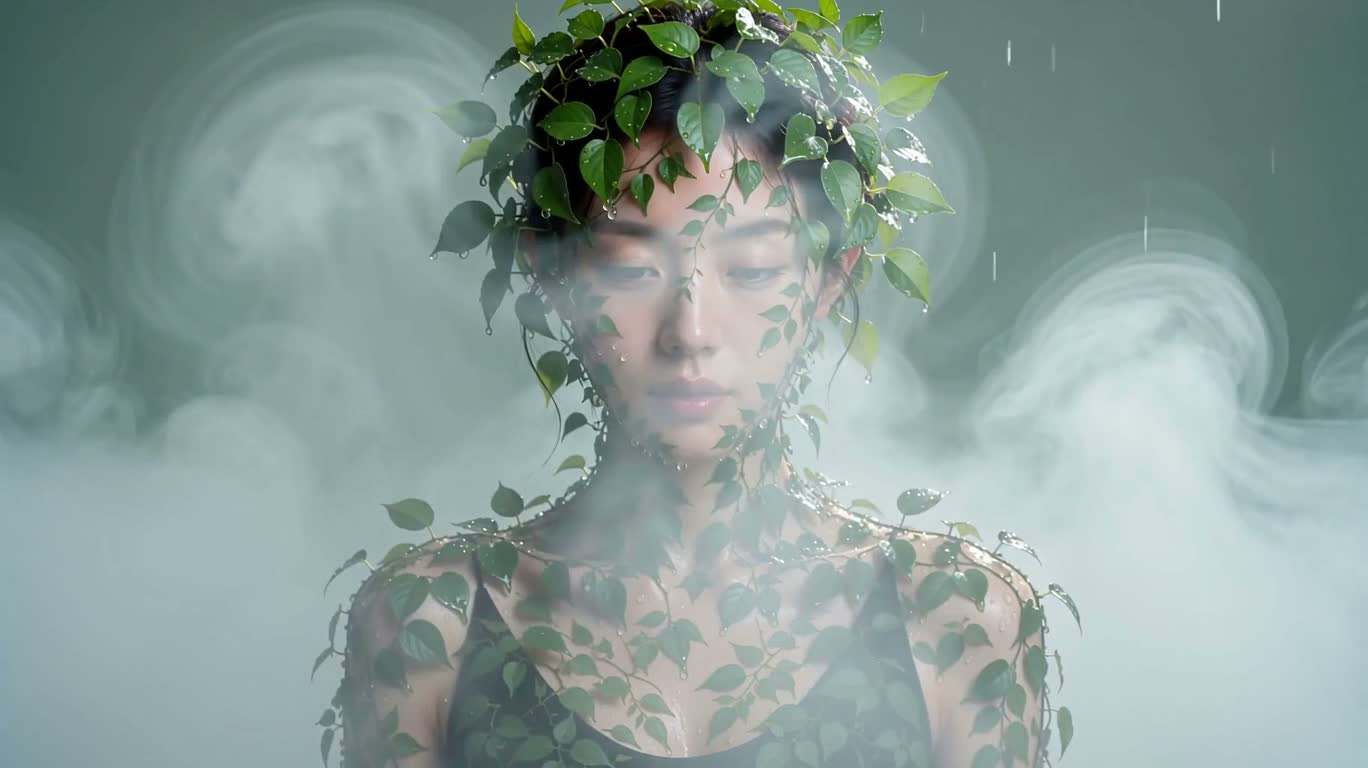 雨后藤蔓肖像的焕新凝望 — AI video creation