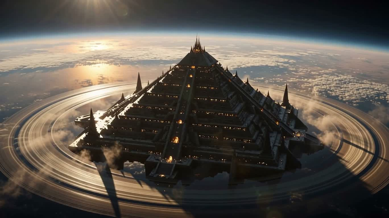环行行星上的巨型金字塔城堡