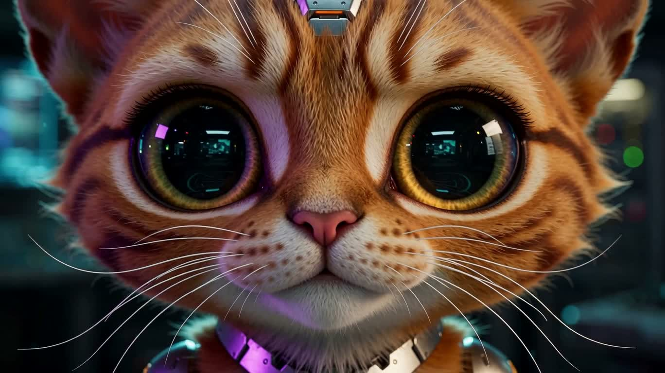 ネオン星屑の機械猫