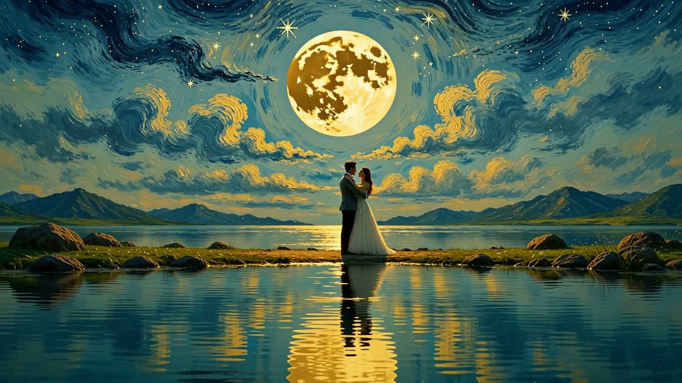 Dancing Under the Stars by Moonlit Lake — AI video creation